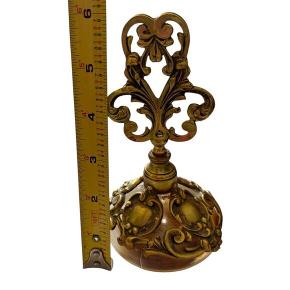 24kt Gold Tone Globe Perfume Bottle Filigree Flacon Vanity Ormolu Matson Style - Picture 6 of 7